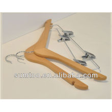 Customized Classic Wood Clothes Hanger with Clips